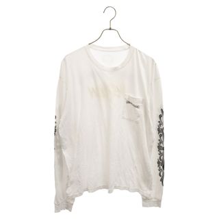 クロムハーツ(Chrome Hearts)のCHROME HEARTS クロムハーツ Aspen L/S Tee アスペン 袖フローラル プリント クルーネック 長袖Tシャツ カットソー ホワイト(Tシャツ/カットソー(七分/長袖))