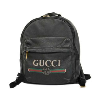 グッチ(Gucci)の【4ma0433】グッチ リュックサック/547834/レザー/ブラック/ゴールド金具 【中古】 メンズ/レディース/ユニセックス(リュック/バックパック)