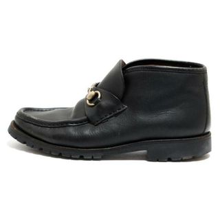 グッチ(Gucci)のGUCCI(グッチ) ショートブーツ 8 1/2 D メンズ - 0067114 黒 ホースビット/チャッカブーツ レザー(ブーツ)