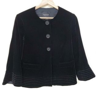 ランバンコレクション(LANVIN COLLECTION)のLANVIN COLLECTION(ランバンコレクション) ジャケット サイズ40 M レディース美品  - 黒 長袖/ベロア/春/秋(その他)