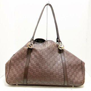 グッチ(Gucci)のGUCCI(グッチ) トートバッグ GGツインズ,シマライン 232956 ダークブラウン レザー(トートバッグ)