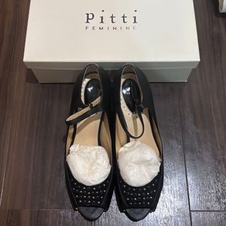 ピッティ Pitti オープントゥ パンプス ブラック 23cm