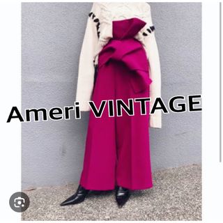 アメリヴィンテージ(Ameri VINTAGE)のAmeri VINTAGEアメリヴィンテージ　リボンオビワイドパンツ★ピンク(カジュアルパンツ)