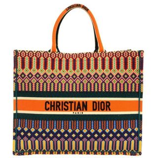 クリスチャンディオール(Christian Dior)のDIOR/ChristianDior(ディオール/クリスチャンディオール) トートバッグ ブックトートラージバッグ M1286ZRIV_11461 オレンジ×グリーン×マルチ 2018SS ジャガード(トートバッグ)