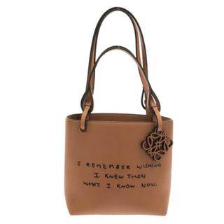 ロエベ(LOEWE)のLOEWE(ロエベ) トートバッグ美品  テキスト ダブルハンドル スクエア トート A711T81X02 ブラウン Joe Brainardコラボ レザー(トートバッグ)