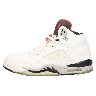 ナイキ(NIKE)のNIKE ナイキ AIR JORDAN 5 RETRO WHITE CET エアジョーダン5 レトロ ファイアレッド ハイカットスニーカー ホワイト/レッド US10.5/28.5cm 136027ー104(スニーカー)