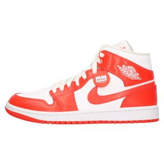 ナイキ(NIKE)のNIKE ナイキ WMNS AIR JORDAN 1 MID "WHITE/HABANERO RED ウィメンズ エアジョーダン1 ミッドカットスニーカー ホワイト/レッド US9/26cm(スニーカー)