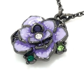 アナスイ(ANNA SUI)のANNA SUI(アナスイ) ネックレス - 金属素材 黒×パープル 蝶(ネックレス)