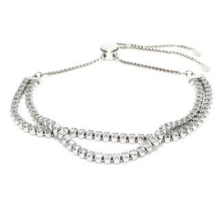 スワロフスキー(SWAROVSKI)のSWAROVSKI(スワロフスキー) ブレスレット - スワロフスキークリスタル×金属素材 シルバー×クリア(ブレスレット/バングル)