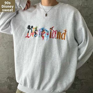 ディズニー(Disney)のUS古着 90s Disney スウェット レア キャラクター ゆるダボ グレー(スウェット)