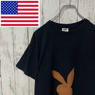 フルーツオブザルーム(FRUIT OF THE LOOM)のフルーツオブザルーム アメリカ古着 プレイボーイパロディーTシャツブラックメンズ(Tシャツ/カットソー(半袖/袖なし))