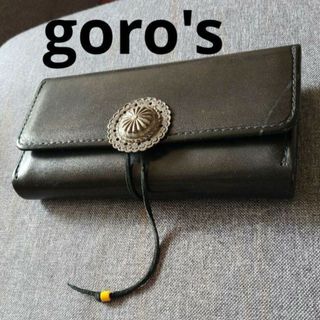 goro's - goro's（ゴローズ）フラワーコンチョ 三つ折り長財布 ブラック