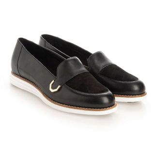 コールハーン(Cole Haan)の美品 コールハーン レザー ゴールド バックルローファー クラークス ダイアナ(ローファー/革靴)