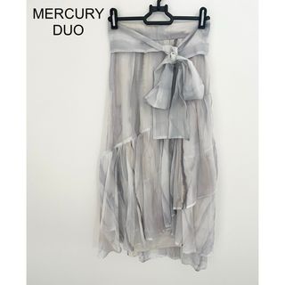 マーキュリーデュオ(MERCURYDUO)のMERCURYDUO 楊柳シフォンティアードグラデスカート(ロングスカート)