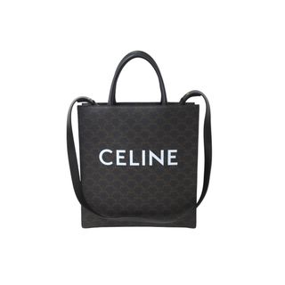 セリーヌ(celine)の極美品 CELINE セリーヌ バーティカルカバ スモール 191542BZK.04LU ハンドバッグ 2WAY ブラウン カーフスキン トリオンフ 中古 64415(ハンドバッグ)