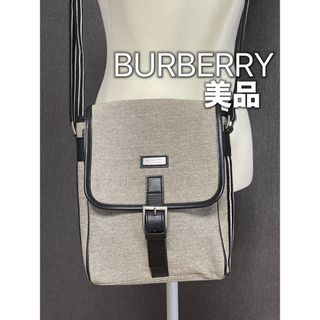 BURBERRY - 【美品】バーバリー　BURBERRY キャンバス ショルダーバッグ グレー　美品