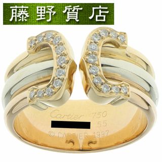 カルティエ(Cartier)の (美品）カルティエ CARTIER ２C ダイヤ リング 指輪 K18 WG × PG × YG × ダイヤモンド #55 スリーカラー 8736(リング(指輪))