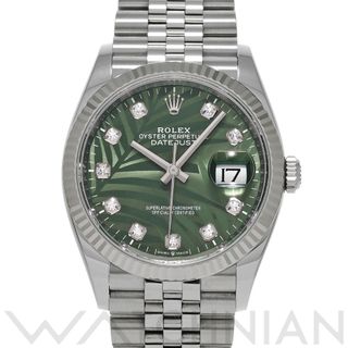 ロレックス(ROLEX)の中古 ロレックス ROLEX 126234G ランダムシリアル オリーブグリーン パームモチーフ /ダイヤモンド メンズ 腕時計(腕時計(アナログ))