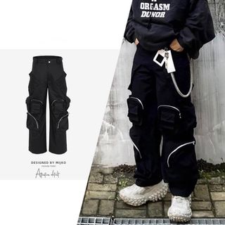 リックオウエンス(Rick Owens)のメンズ 多機能ポケット ワーク パンツ ストリート系 ボトムス(ワークパンツ/カーゴパンツ)