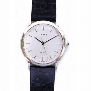 セイコー(SEIKO)のSEIKO DOLCE 腕時計 クォーツ シルバーカラー 黒 5E31-6D30(腕時計)