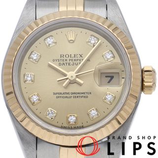 ロレックス(ROLEX)のロレックス デイトジャスト レディース時計 10Pダイヤ Datejust Ladies 10P Diamond 69173G(U) 箱 保証書 修理書 K18YG/SS レディース時計 シャンパンカラー 仕上げ済 1998年 美品 【中古】(腕時計)