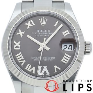 ロレックス(ROLEX)のロレックス デイトジャスト 31 ボーイズ時計 オイスター Ⅵダイヤ Datejust 31 278274(ﾗﾝﾀﾞﾑ) 箱 保証書 K18WG/SS ユニセックス時計 ダークグレー 美品 【新品】(腕時計)