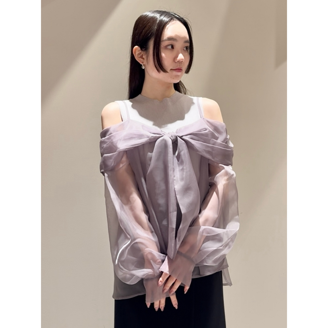 SNIDEL - スナイデル snidel リボンシャツキャミセットニット SNIDEL - スナイデル snidel リボンシャツキャミセットニット