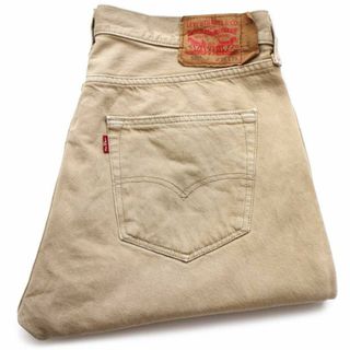 リーバイス(Levi's)のメキシコ製 Levi'sリーバイス 501 後染め カラーデニムパンツ カーキ w34 L29★SDP2891 ジーンズ ストレート 66 前期 シングル(デニム/ジーンズ)