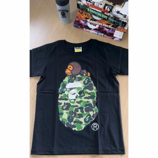 A BATHING APE - BAPE 半袖Tシャツ レディース 迷彩 ブラック XS MILO 可愛い