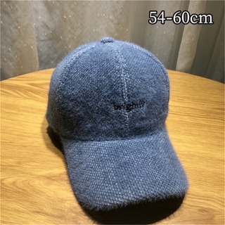 【数量限定】韓国 秋冬 Mサイズ キャップ 新品 シンプル ネイビー 帽子　ボア(キャップ)