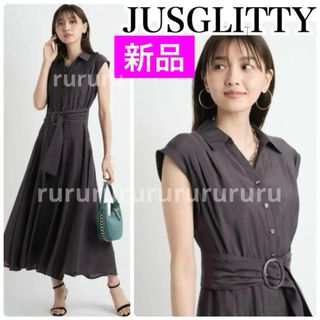 ジャスグリッティー(JUSGLITTY)の大人気★新品★ジャスグリッティー　エアリーシャツワンピース(ロングワンピース/マキシワンピース)