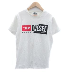 ディーゼル(DIESEL)のディーゼル Tシャツ カットソー 半袖 ロゴプリント S オフホワイト 黒(Tシャツ(半袖/袖なし))