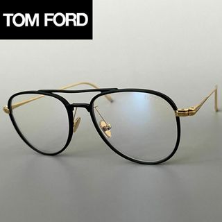 TOM FORD EYEWEAR - トムフォード ティアドロップ メガネ ブルーライトカット ブラック ゴールド 黒