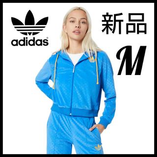 adidas - 【新品】adidas★ベロア モノグラム ジップパーカー★ジャージ★Mレディース