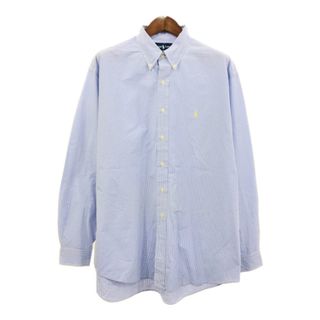 RALPH LAUREN ラルフローレン BLAKE ボタンダウン 長袖シャツ ライトブルー (メンズ XL) 中古 古着 Q8307(シャツ)