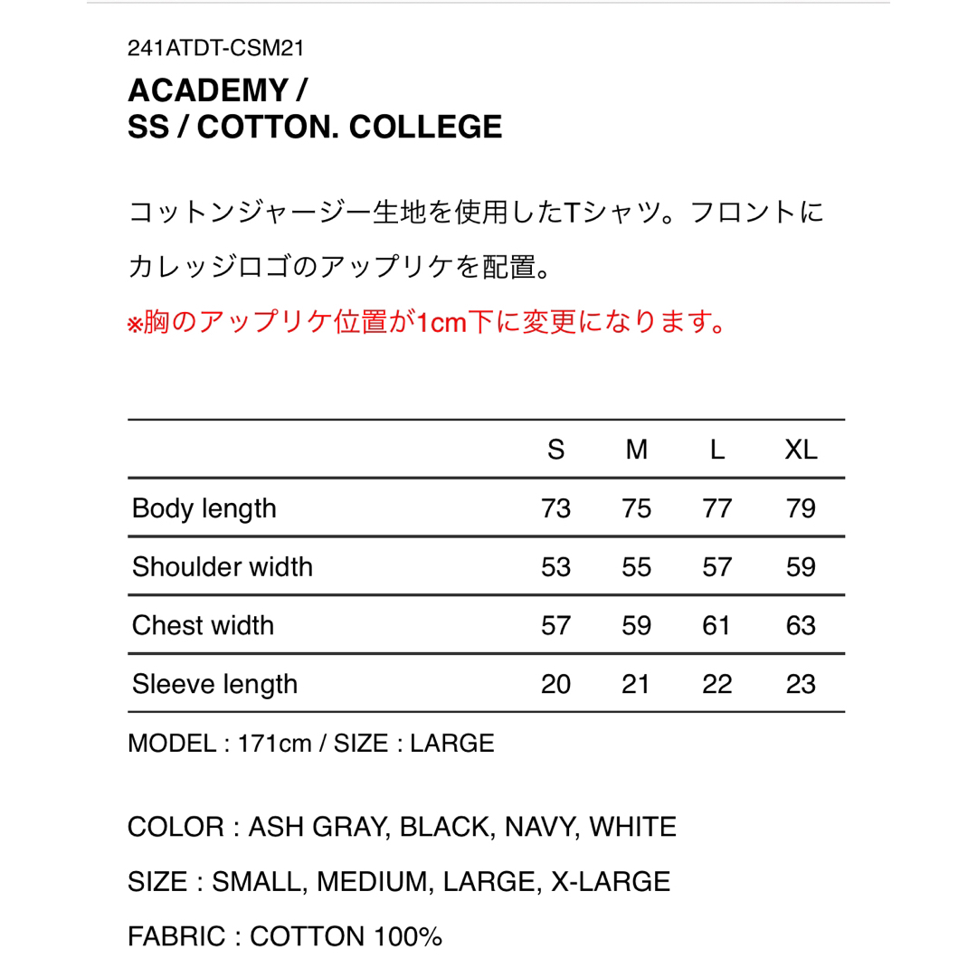 W)taps - WTAPS 24SS ACADEMY SS TEE ASH GRAY XLサイズの通販 W)taps - WTAPS 24SS ACADEMY SS TEE ASH GRAY XLサイズの通販