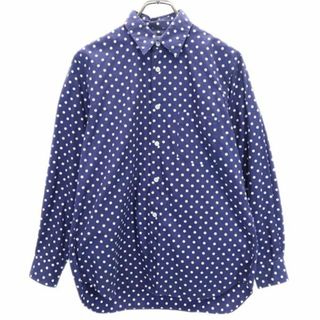 コムデギャルソン 2011年 日本製 ドット柄 長袖 シャツ S 青系 COMME des GARCONS メンズ