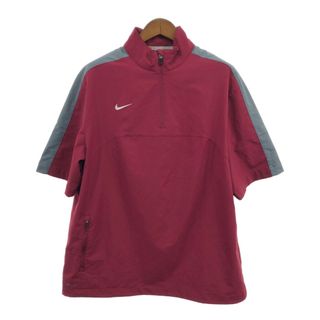 ナイキ(NIKE)のNIKE ナイキ 半袖 ハーフジップ プルオーバー ジャケット スポーツ ワインレッド (メンズ L) 中古 古着 Q8314(その他)