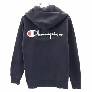 チャンピオン(Champion)のチャンピオン 90s USA製 青タグ バックプリント 長袖 スウェットパーカー M ネイビー系 Champion 裏起毛 メンズ(パーカー)