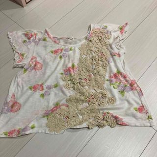 お花とレースのTシャツ(Tシャツ/カットソー(半袖/袖なし))