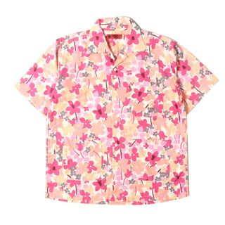 エビス(EVISU)のEVISU エヴィス シャツ サイズ:38(M) フラワー柄 3つポケット コットン アロハシャツ ホワイト 日本製 トップス ハワイアンシャツ カジュアル 半袖【メンズ】【中古】(シャツ)