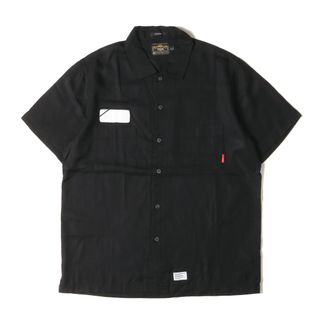 ダブルタップス(W)taps)のWTAPS ダブルタップス シャツ サイズ:L ワッペン付き ワーク 半袖シャツ VATOS S/S ブラック 黒 トップス ミリタリーシャツ カジュアル【メンズ】【中古】(シャツ)