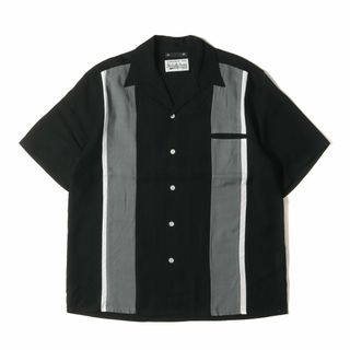 ワコマリア(WACKO MARIA)の美品 WACKO MARIA ワコマリア シャツ サイズ:S 23SS MINEDENIM オープンカラー 半袖シャツ 50s Shirt ブラック グレー トップス カジュアルシャツ【メンズ】【中古】(シャツ)