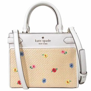 ケイトスペードニューヨーク(kate spade new york)の【新品】ケイトスペード バッグ ハンドバッグ KB720 960(オフホワイト系) kate spade ストロー ステイシー ガーデン ブーケ スモール サッチェル 斜め掛け アウトレット レディース(ハンドバッグ)