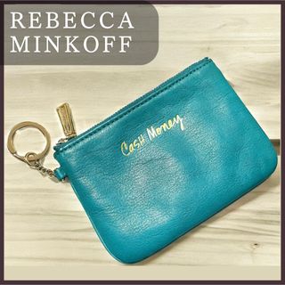 レベッカミンコフ(Rebecca Minkoff)のレベッカミンコフ コインケース ポーチ 牛革 グリーン お財布 キーリング(ポーチ)