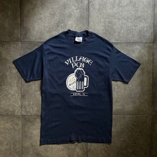 ヴィンテージ(VINTAGE)の80s tee jays tシャツ USA製 L ネイビー パブ(Tシャツ/カットソー(半袖/袖なし))