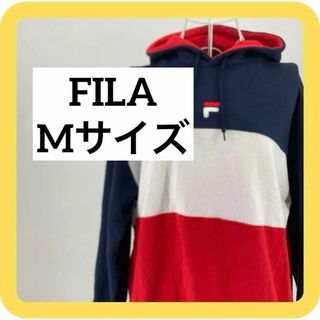 フィラ(FILA)のFILA Mサイズ　フィラ　パーカー　フード　レッド　ネイビー　ホワイト(パーカー)