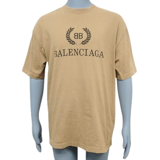 Balenciaga - BALENCIAGA(バレンシアガ) BBロゴプリント Tシャツ トップス アパレル ファッション 半袖 S コットン ブラウン茶 578139 TEV52 9610 メンズ 40802100124【中古】【アラモード】