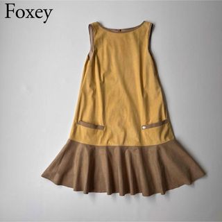 フォクシー(FOXEY)のDAISY LIN PARIS FOXEY フォクシー　ドレス　ロゴプレート(ひざ丈ワンピース)