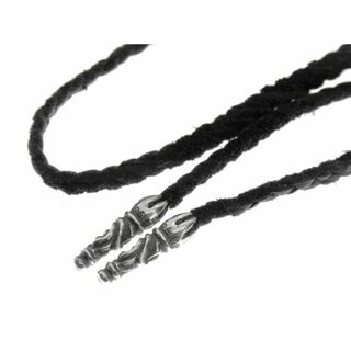 クロムハーツ(Chrome Hearts)のクロムハーツ CHROME HEARTS ■ 【 LEATHER BRAID 】 スクロール レザー ブレード シルバー ネックレス　33393(ネックレス)